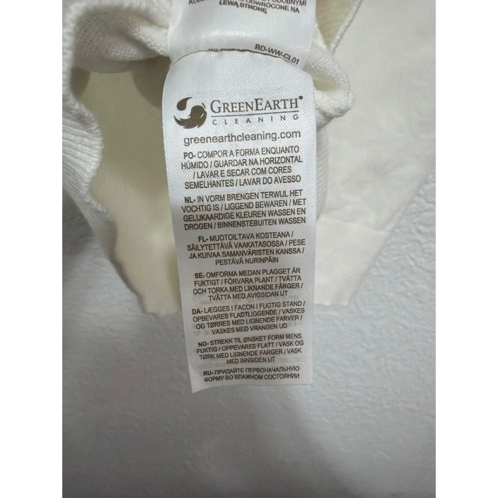 Boden Womens White Short Sleeve Puff Shoulder Knit Top Crew Neck Size S K0505